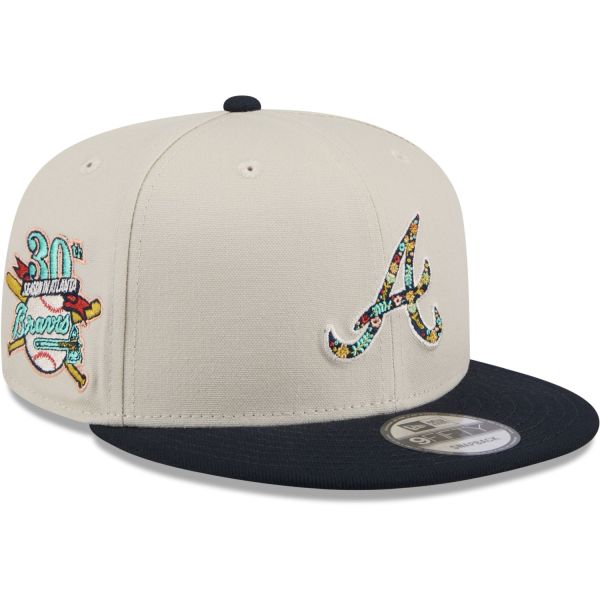 New Era 9Fifty Snapback Cap - FLORAL Atlanta Braves stone