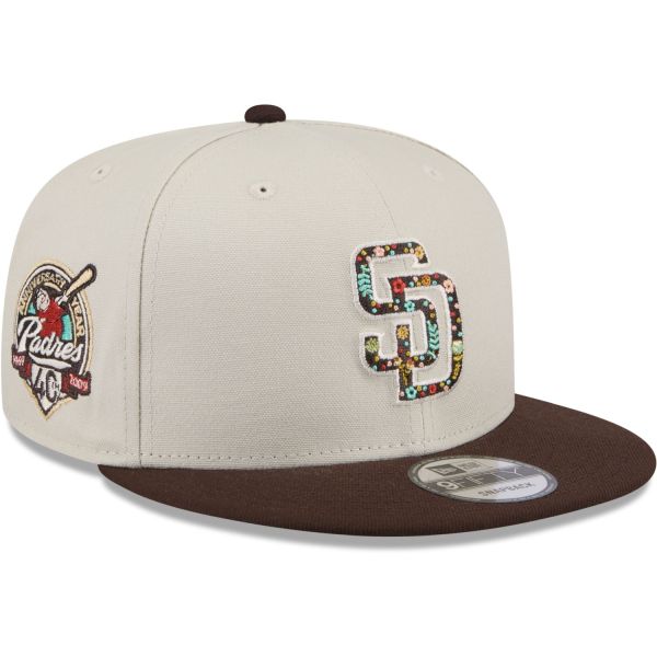 New Era 9Fifty Snapback Cap - FLORAL San Diego Padres stone