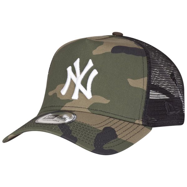 New Era Adjustable Trucker Cap - New York Yankees wood camo