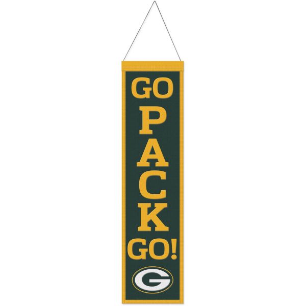 Green Bay Packers SLOGAN NFL Wool Banner 80x20cm