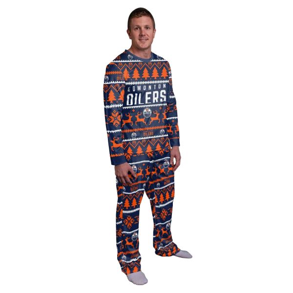 NHL Winter XMAS Pyjama Schlafanzug - Edmonton Oilers