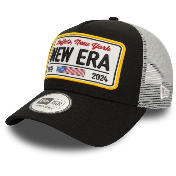 New Era A-Frame Mesh Trucker Cap - BRAND PLATE noir