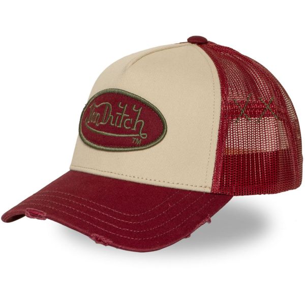 Von Dutch Trucker Mesh Snapback Cap - VINTAEG PATCH beige