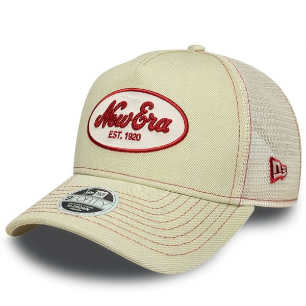 New Era Damen A-Frame Trucker Cap - BRAND PATCH beige