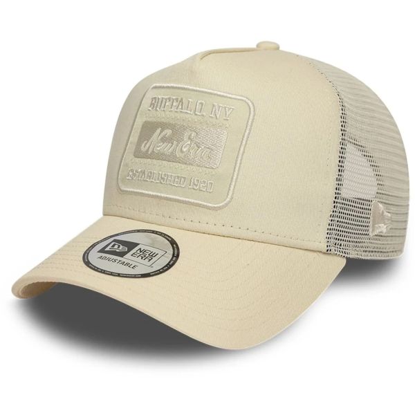 New Era A-Frame Mesh Trucker Cap - TONAL PATCH beige