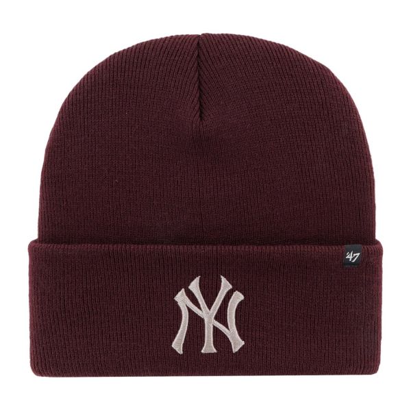 47 Brand Knit Beanie - HAYMAKER Metallic NY Yankees maroon