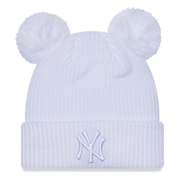 New Era Damen Double Bobble Wintermütze NY Yankees weiß