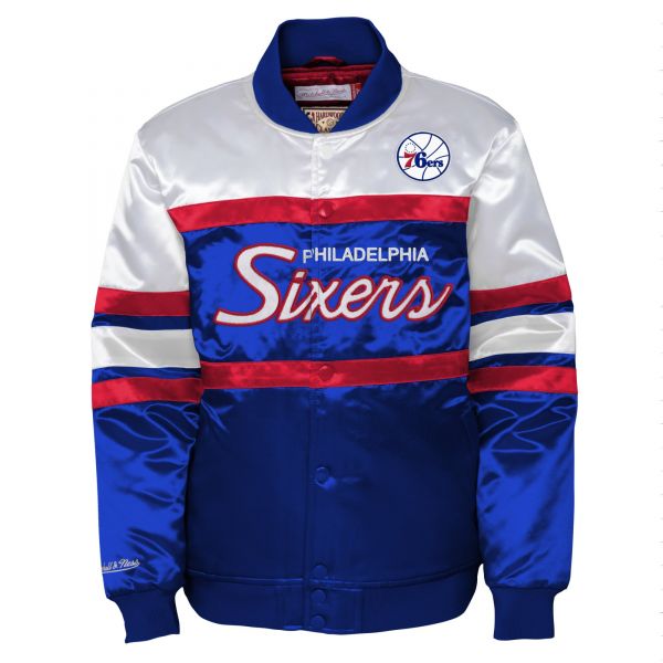 Kids Heavyweight Satin Jacket - Philadelphia 76ers