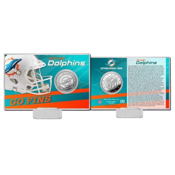 NFL Team History Silver Coin Card - Miami Dolphins