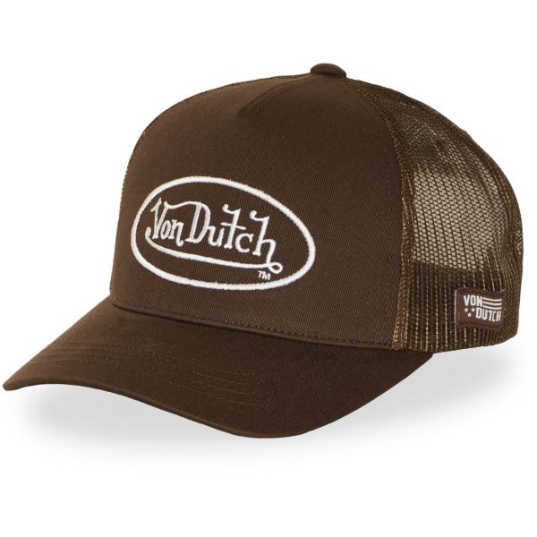Von Dutch Trucker Mesh Snapback Cap - OVAL PATCH braun