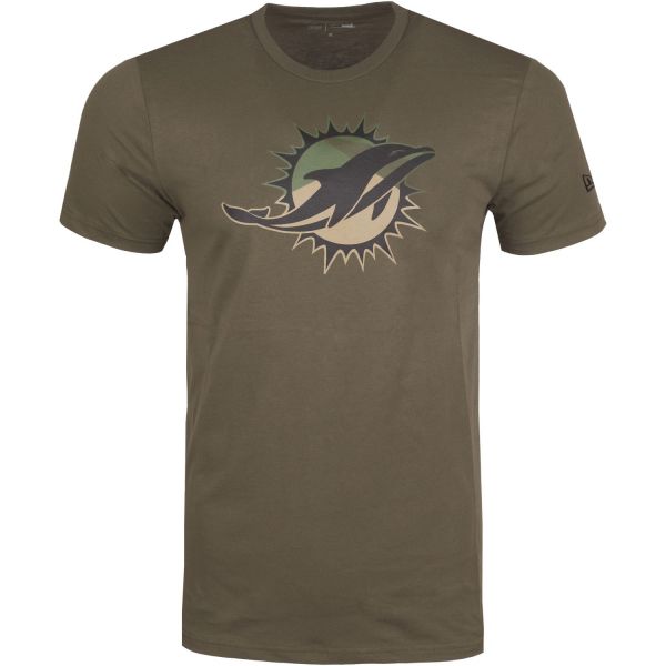 New Era Camo Logo Shirt - NFL Miami Dolphins olive