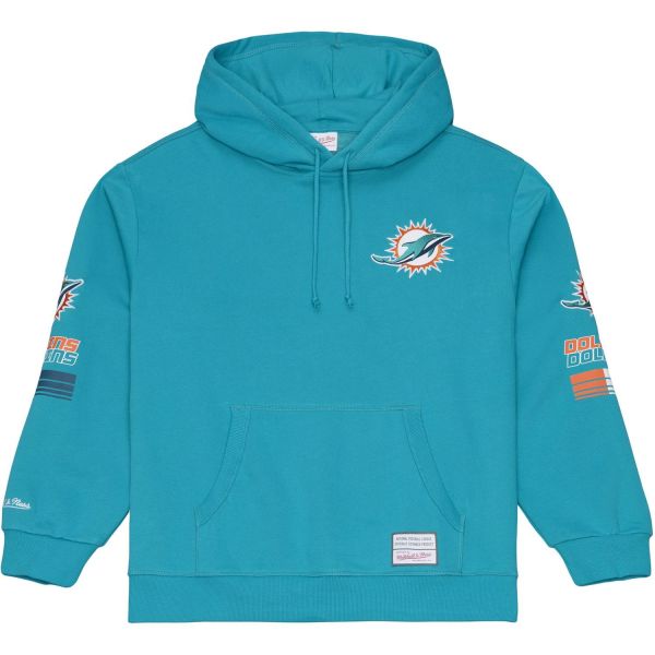 M&N Fleece NFL Hoody SIDELINE Miami Dolphins