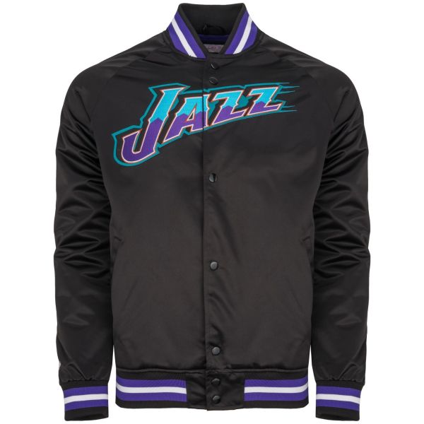 M&N Lightweight Satin Jacket - Utah Jazz black