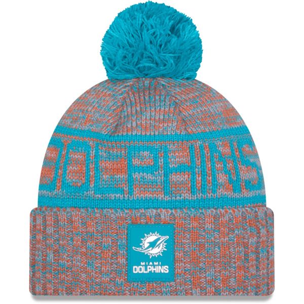 New Era Pompon Bonnet D'Hiver SIDELINE Miami Dolphins