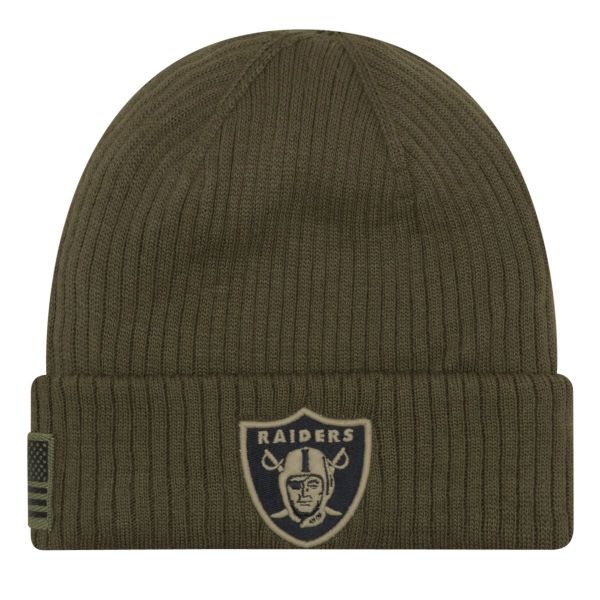 New Era Salute to Service Knit Beanie - Las Vegas Raiders