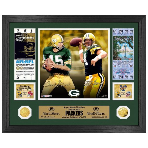 Bart Starr Brett Favre Super Bowl Traditions Coin Photo Mint