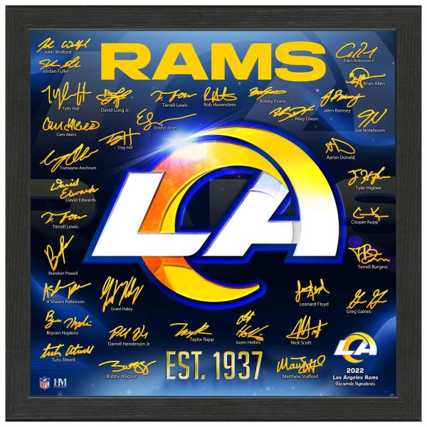 Los Angeles Rams NFL Signature Logo Bild 33x33cm