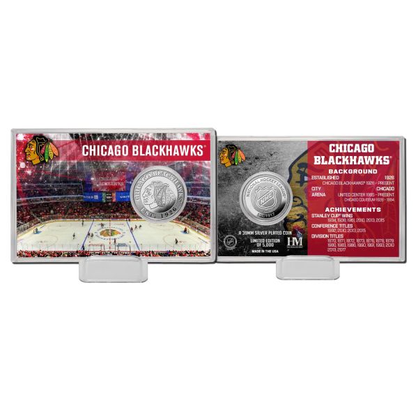 NHL Team History Silver Coin Card - Chicago Blackhawks