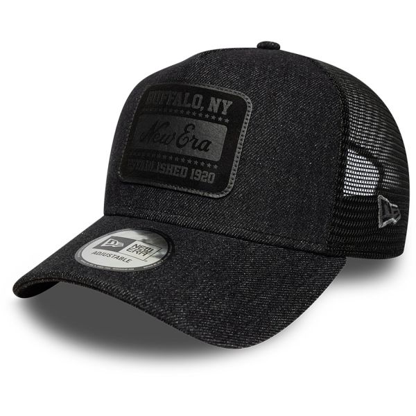 New Era A-Frame Mesh Trucker Cap - DENIM Brand Patch schwarz