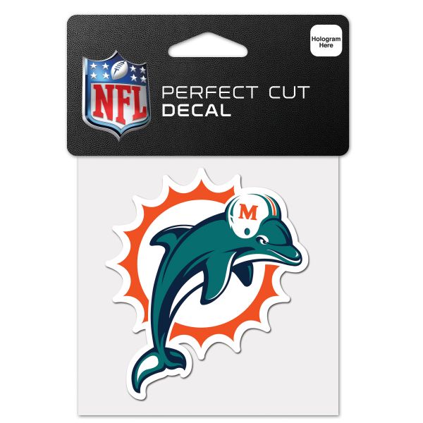 Wincraft Aufkleber 10x10cm - NFL Miami Dolphins RETRO