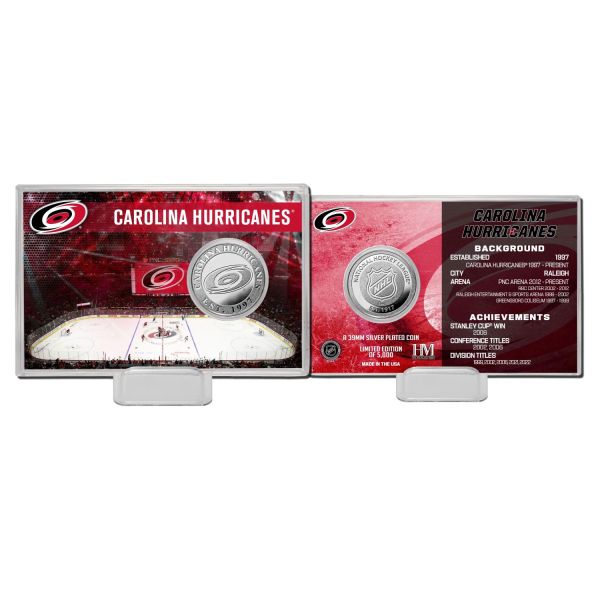 NHL Team History Silver Coin Card - Carolina Hurricanes