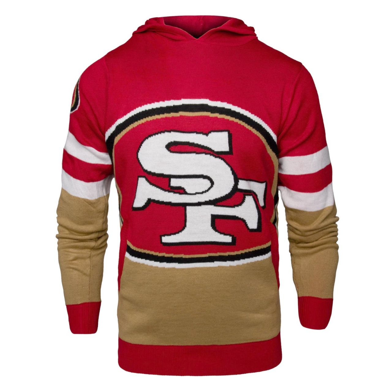 amfoo - NFL Ugly Sweater Big Logo Hoody - San Francisco 49ers