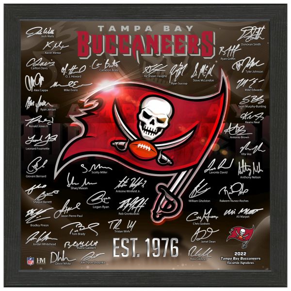 Tampa Bay Buccaneers NFL Signature Logo Bild 33x33cm