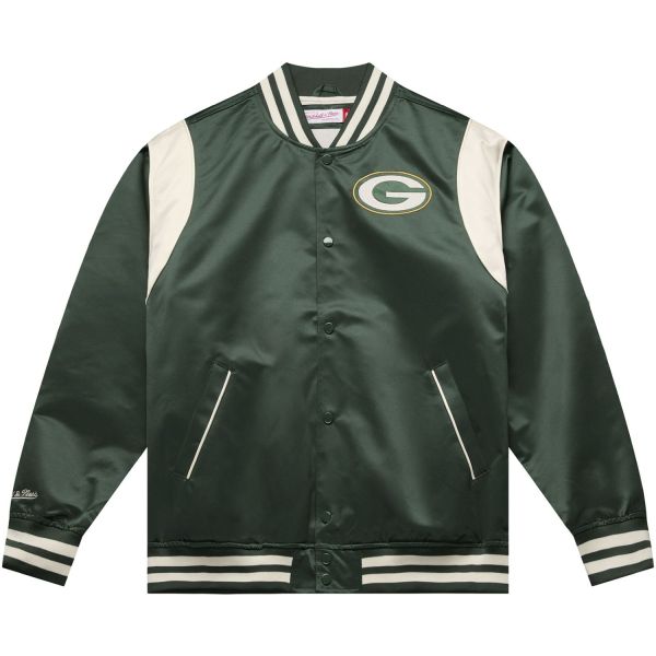 M&N Lightweight Satin Varsity Jacke Green Bay Packers