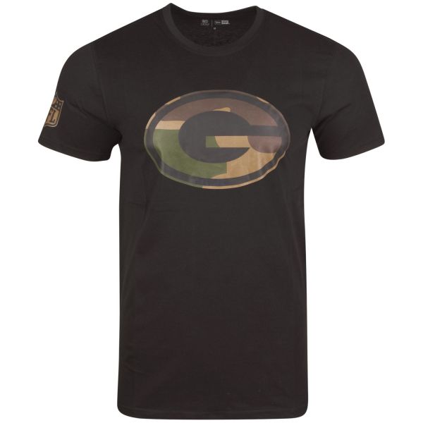 New Era Shirt - NFL Green Bay Packers noir / wood camo