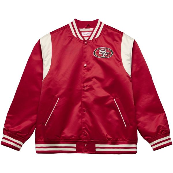M&N Lightweight Satin Varsity Jacke San Francisco 49ers