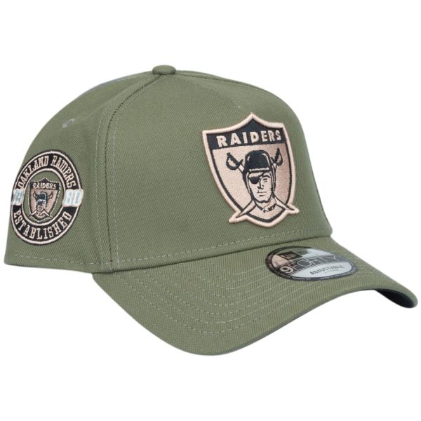 New Era 9Forty A-Frame Cap - RETRO Oakland Raiders olive