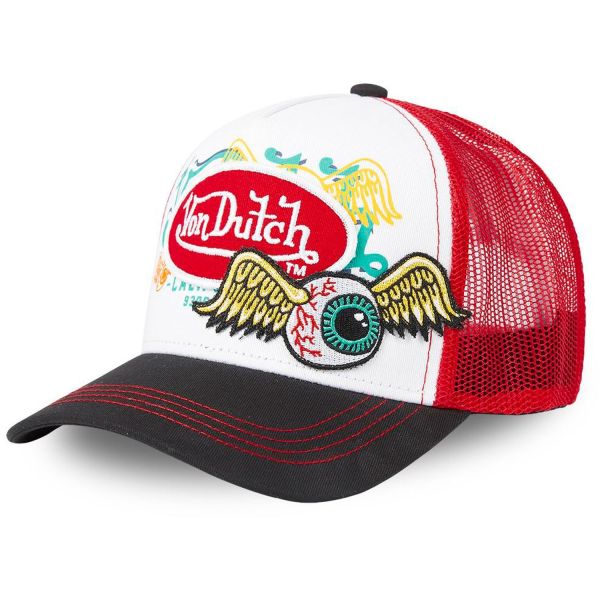 Von Dutch Trucker Mesh Snapback Cap - EYE WINGS PATCH