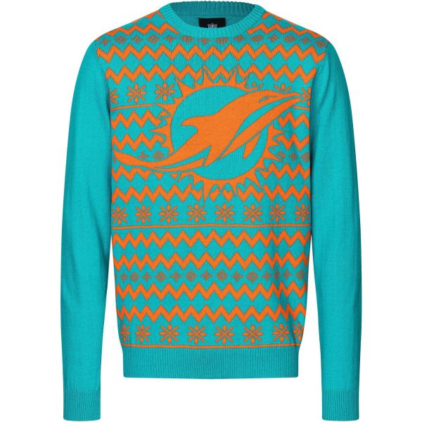 NFL Winter Sweater XMAS Knit Pullover - Miami Dolphins