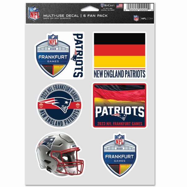 NFL FRANKFURT Aufkleber 6er Set 18x13cm New England Patriots