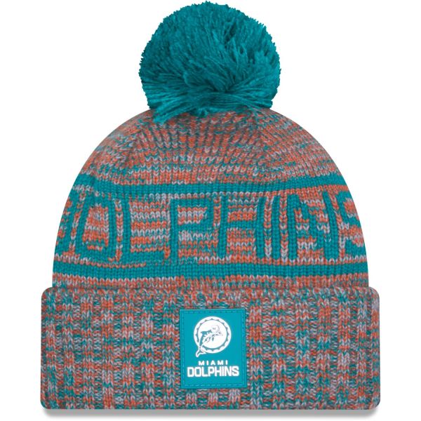 New Era Pompon Bonnet D'Hiver SIDELINE Miami Dolphins