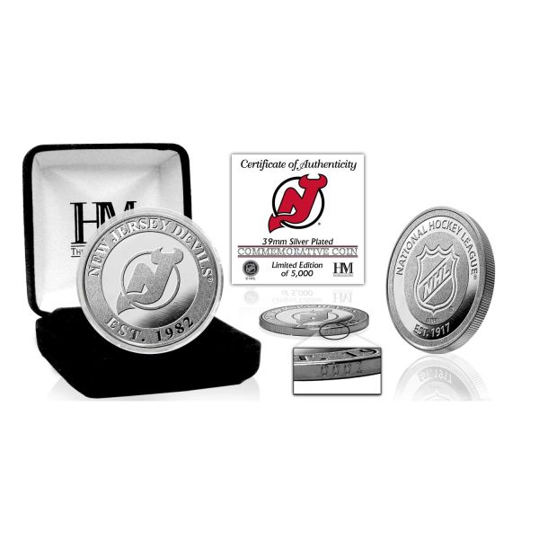 New Jersey Devils NHL Commemorative Coin (39mm) argenté