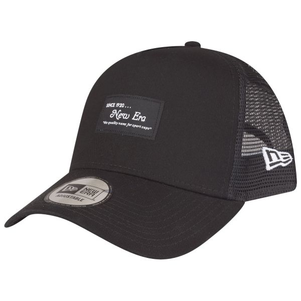 New Era Adjustable A-Frame Trucker Cap - BRAND LOGO PATCH