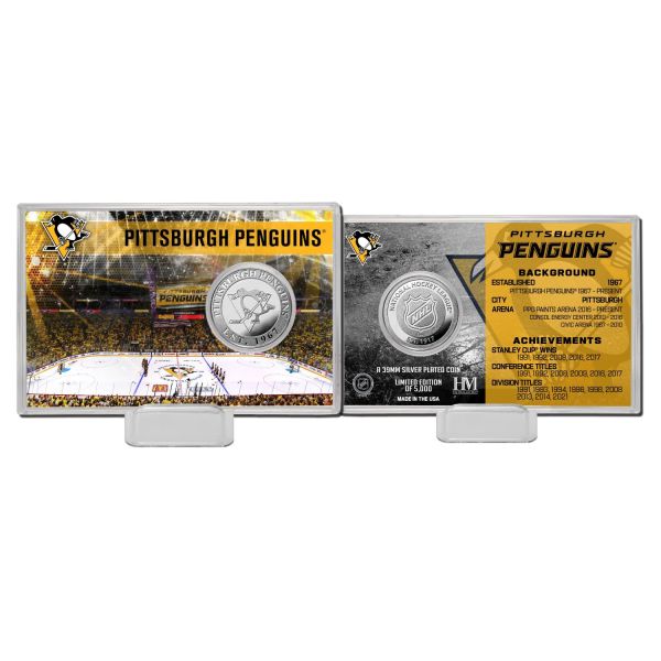 NHL Team History Silver Coin Card - Pittsburgh Penguins