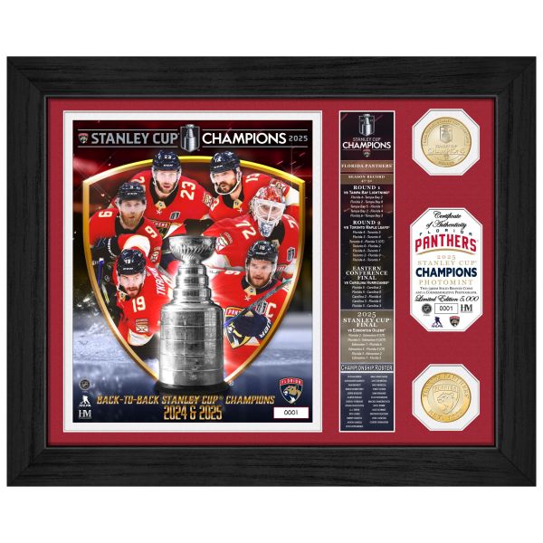Florida Panthers 2025 NHL Stanley Cup Champions Banner Frame