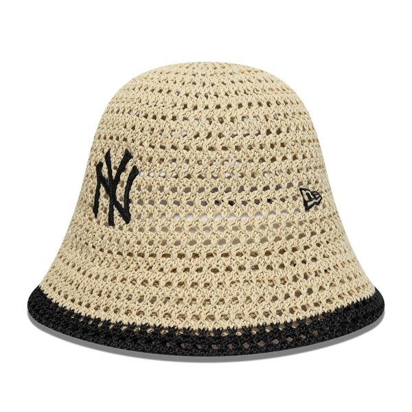 New Era Womens Bucket Hat - KNIT NY Yankees beige