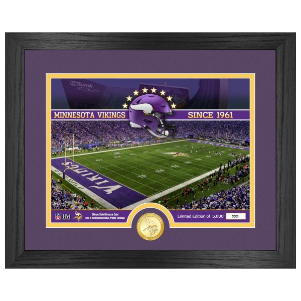 Minnesota Vikings NFL Stade Golden Coin Photo Mint