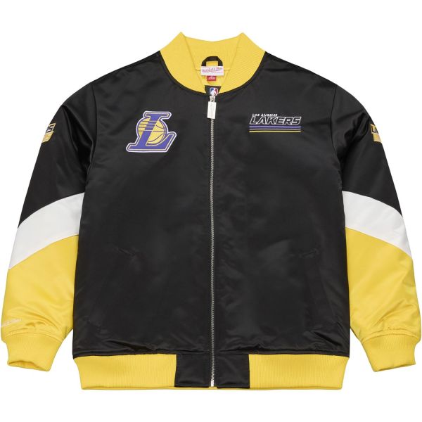 M&N Midweight Satin Bomber Veste - Los Angeles Lakers