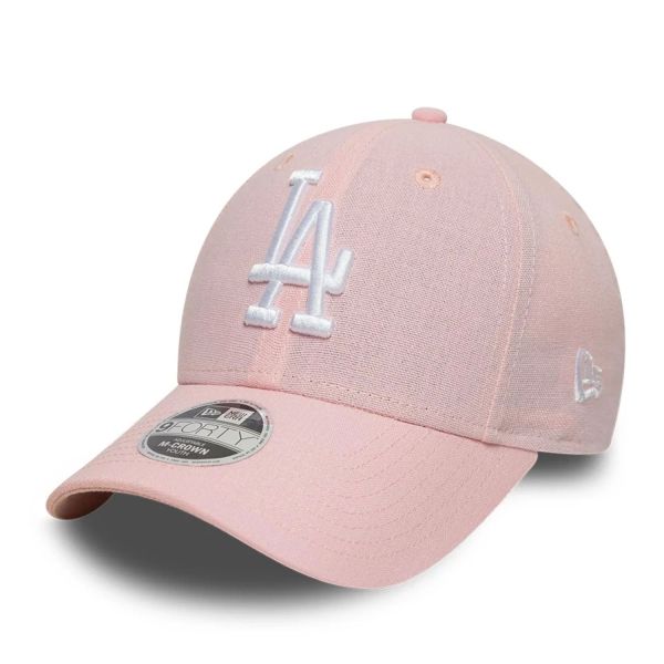 New Era 9Forty Kinder Cap - LEINEN Los Angeles Dodgers rosa