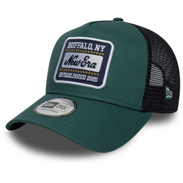 New Era A-Frame Mesh Trucker Cap - BRAND PATCH forest green