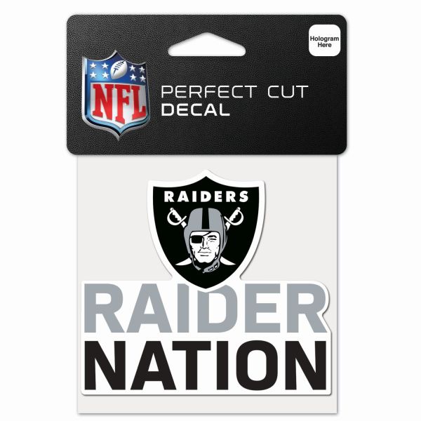 NFL Perfect Cut 10x10cm Aufkleber Las Vegas Raiders SLOGAN