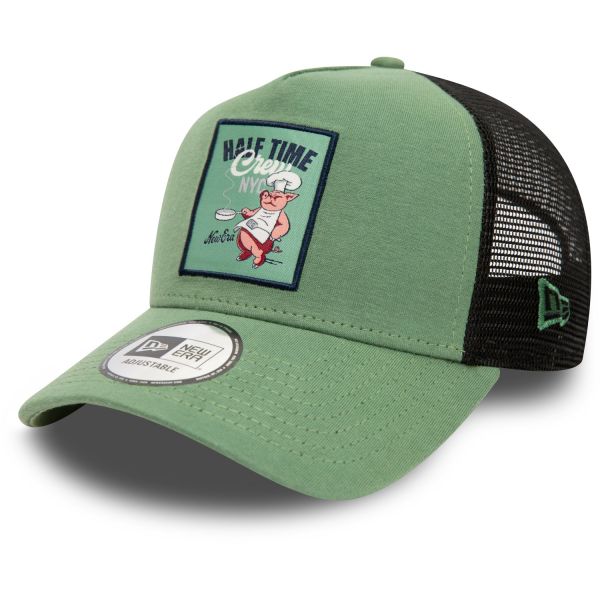 New Era Adjustable A-Frame Trucker Cap - HALF TIME jade