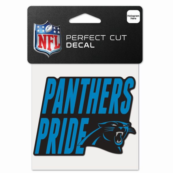 NFL Perfect Cut 10x10cm Aufkleber Carolina Panthers SLOGAN