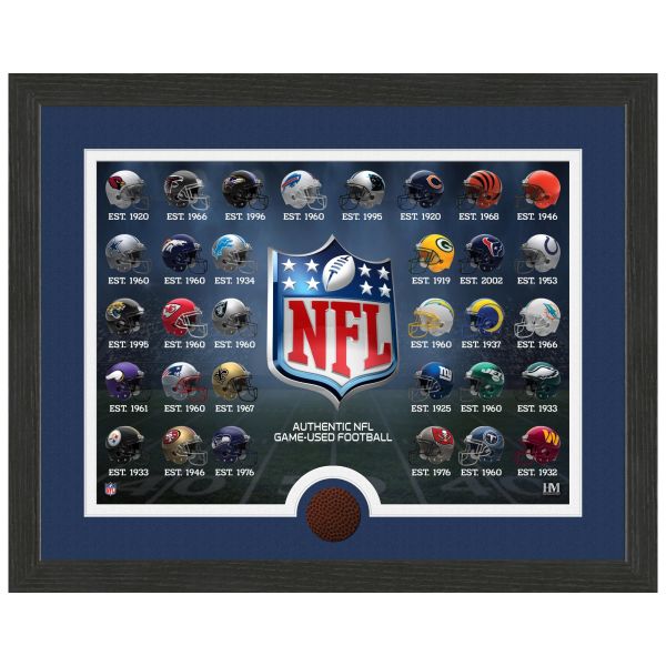 NFL Game Used Football Helmet Collection Photo 40x30cm