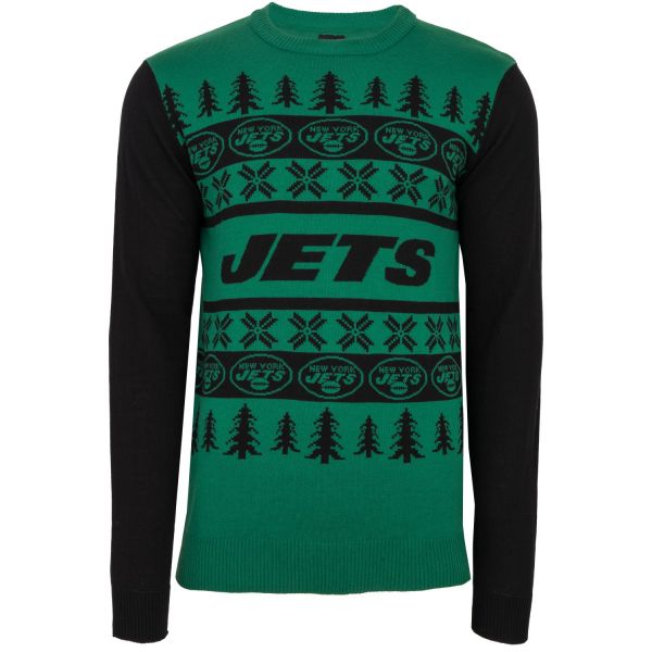 NFL Ugly Sweater XMAS Knit Pullover - New York Jets