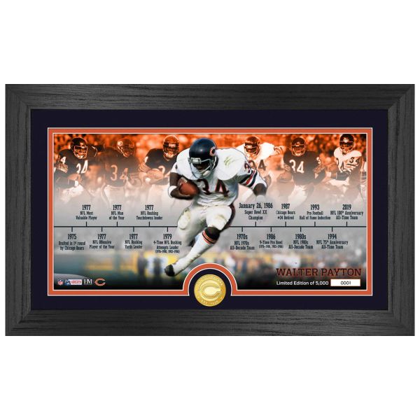 Walter Payton Chicago Bears Timeline Panorama Coin Bild